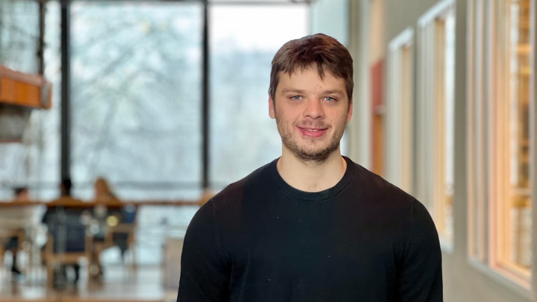 A man with a black shirt