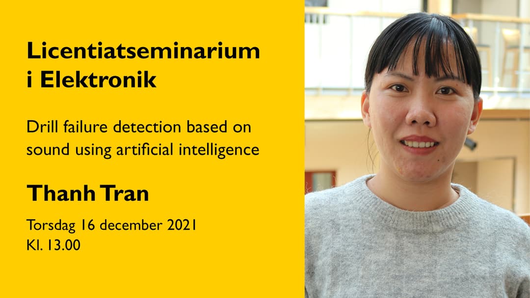 Licentiatseminarium i elektronik med Thanh Tran.