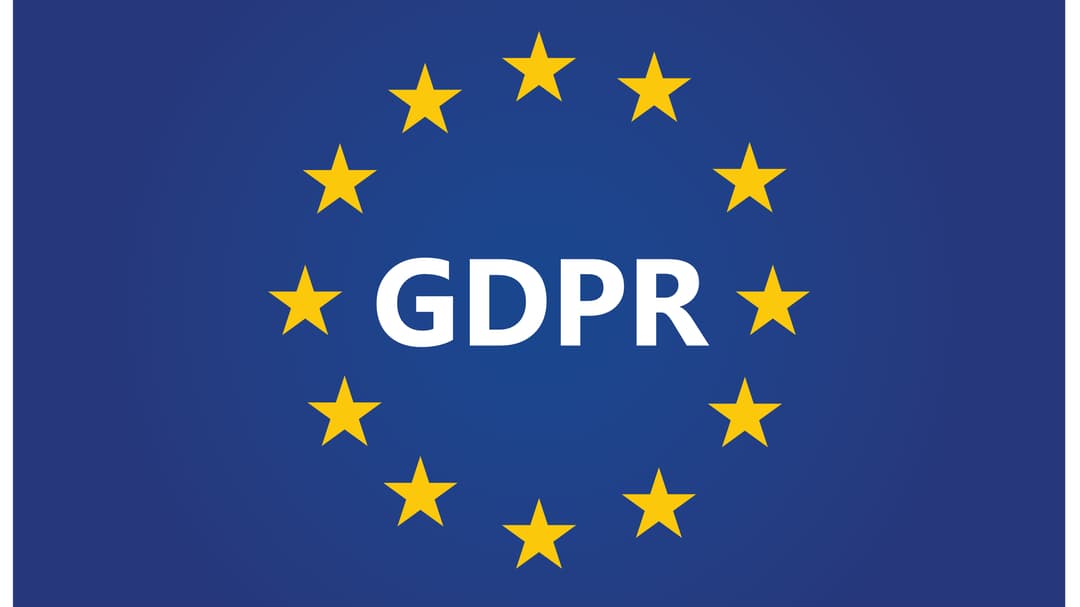 GDPR - General Data Protection Regulation. EU flag with stars
