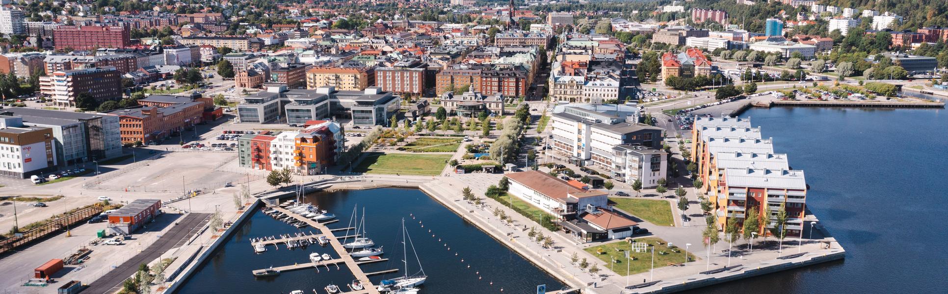Drönarbild, Sundsvalls stad