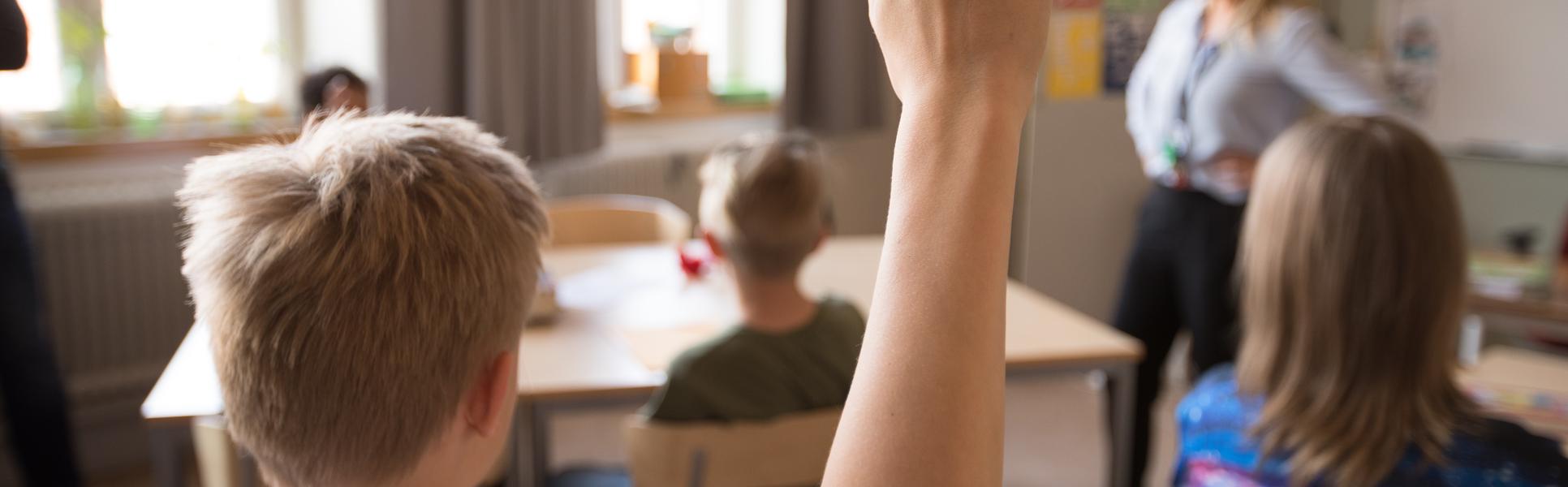Uppmärksam skolklass