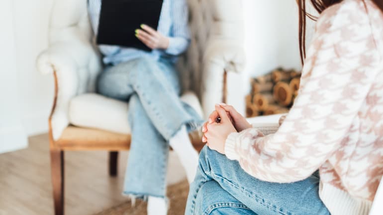 Psykolog i samtal med patient