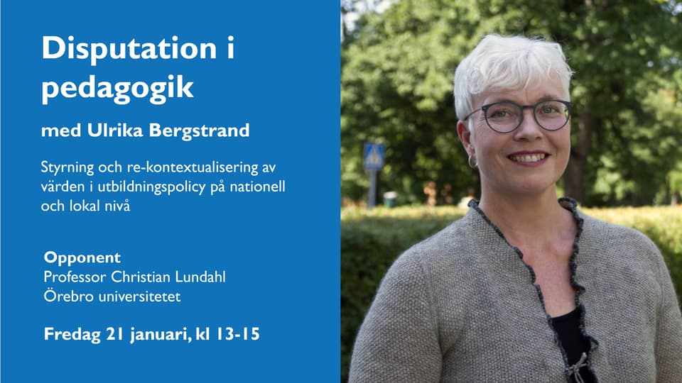 Bild med information om Ulrika Bergstrands disputation