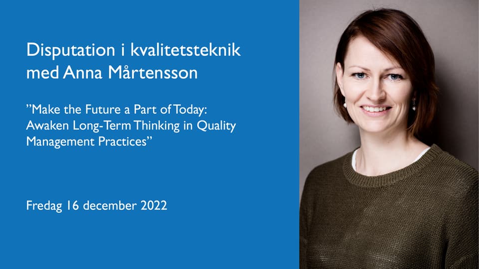 Anna Mårtensson disputationsinformation