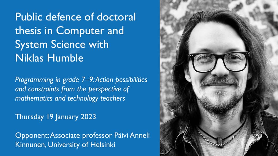 Niklas Humble public defence of doctoral thesis