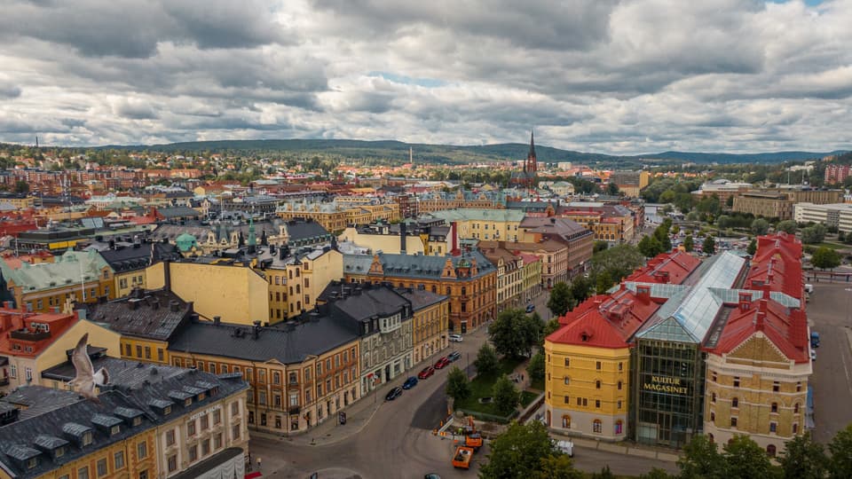 Sundsvall från ovan.