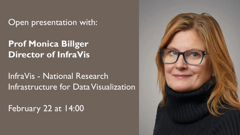 Open presentation with prof. Monica Billger Director of infravis