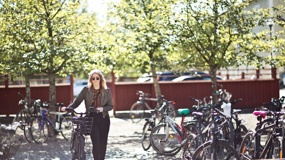 Student och cykel