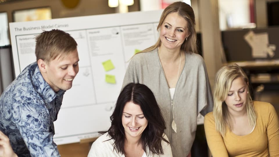 Workshop med studenter i samverkansavdelningens lokaler i Östersund