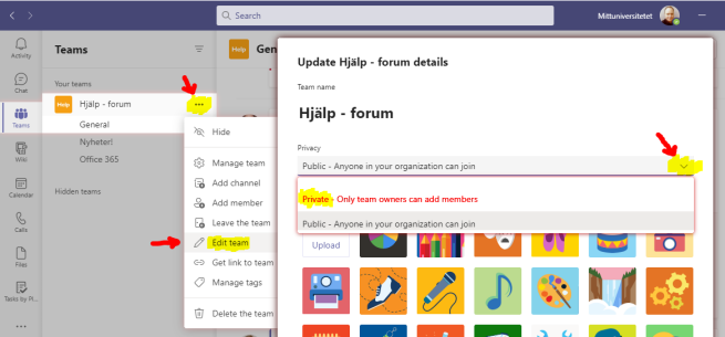 Best practices - Choosing Private or Public team.