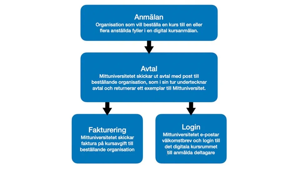 Illustration över hur det funkar att anmäla sig till DIGIFLEX-kurser