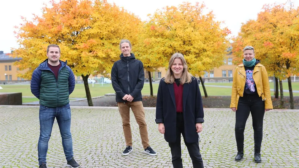 Alexander Djurberg, William Klemets, Fredrika Matell och Gabriella Isaksson är alla förstaårsstudenter på programmet Turism- och destinationsutveckling vid Mittuniversitetet.