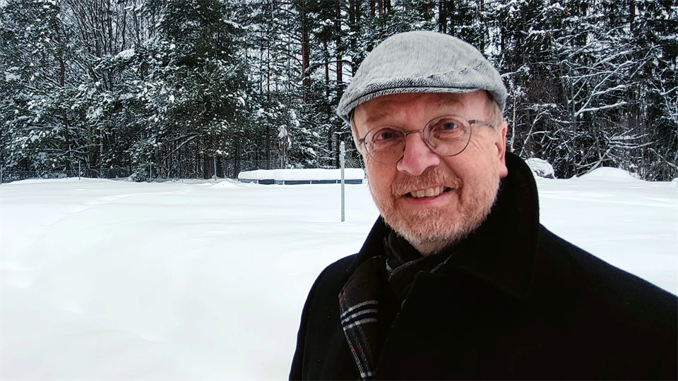 A man in the snow