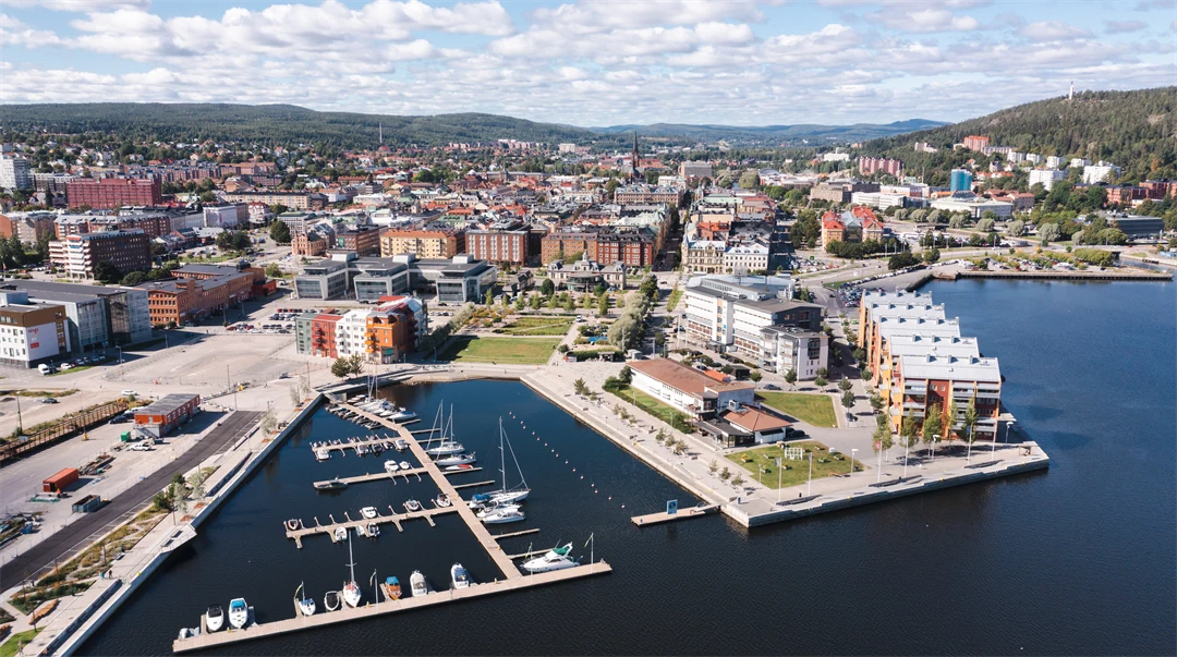 Drönarbild, Sundsvalls stad