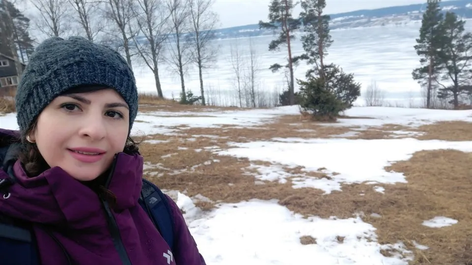 Mastersstudenten Parisa Setoodegan på studiebesök vid S:t Olavsleden