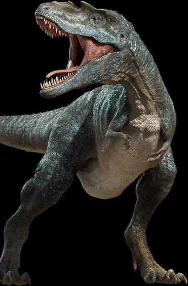 En närbild av en dinosaurie