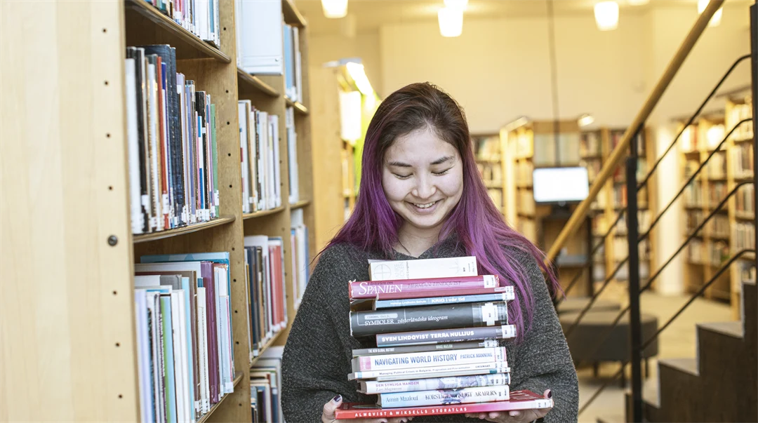 Student with books