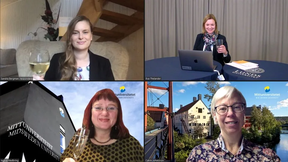 Skål för Sandra som blev godkänd med sin avhandling.