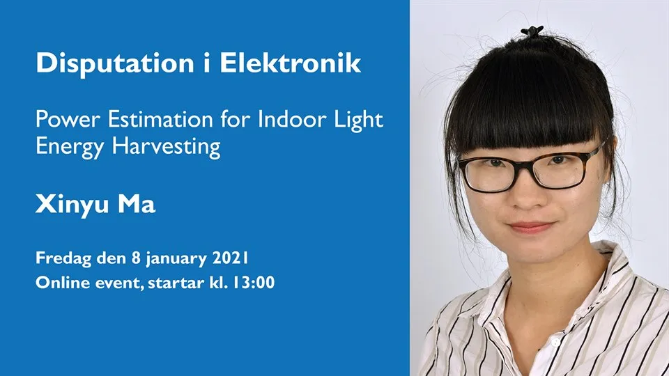 Inbjudan disputation i elektronik med Xinyu Ma 8 januari 2021