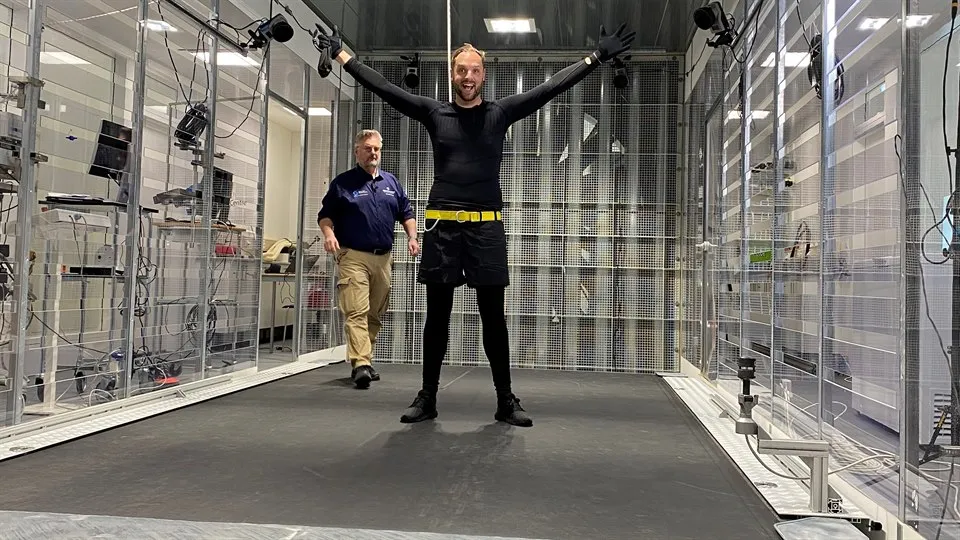 Robin Paulsson i vindtunneln