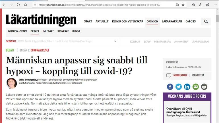 Läkartidningen, Erika Schagatay