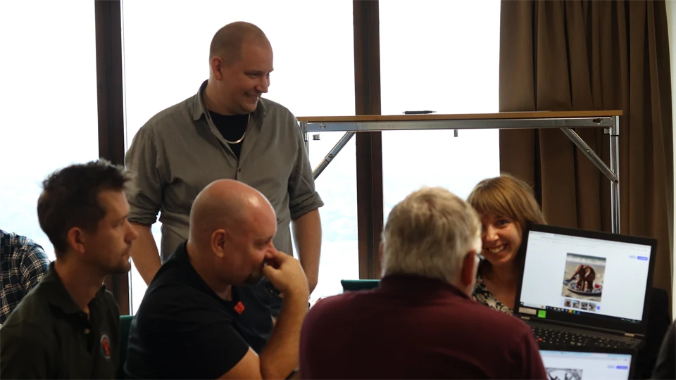 A group of attendees and Stefan Forsström