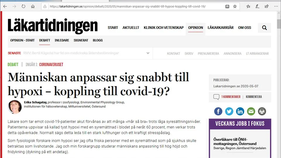 Läkartidningen, Erika Schagatay