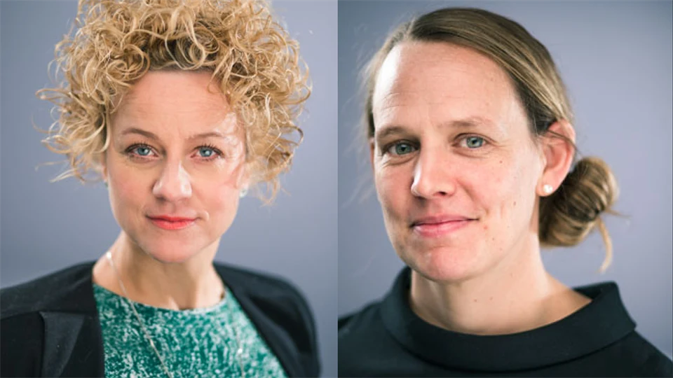 Två bilder på två kvinnor positionerade bredvid varandra