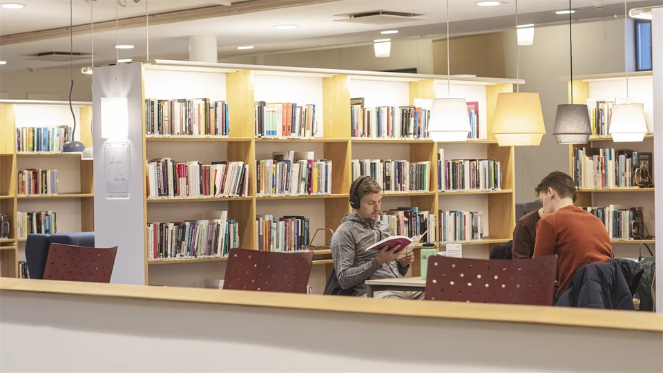 Students in library