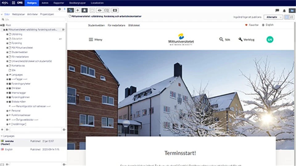 Trädstrukturen i Episerver