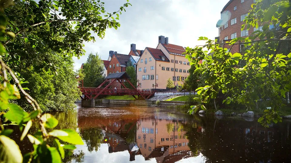 Selångersån vid Mittuniversitetet i Sundsvall