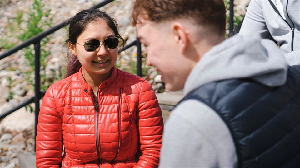 Students in conversation.
