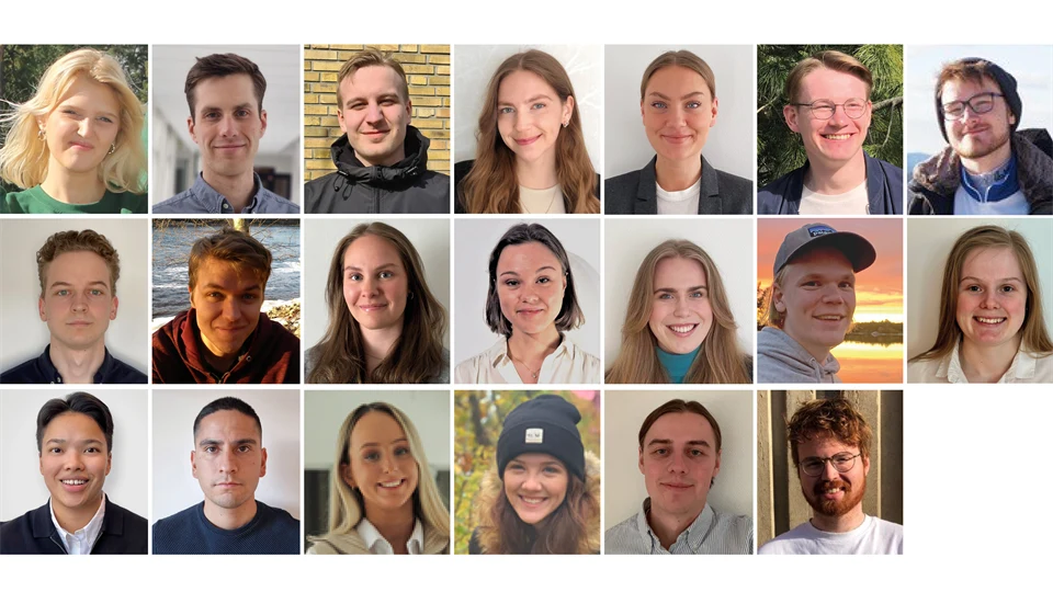 tjugo olika porträttbilder på studenter sammansatta till ett kollage