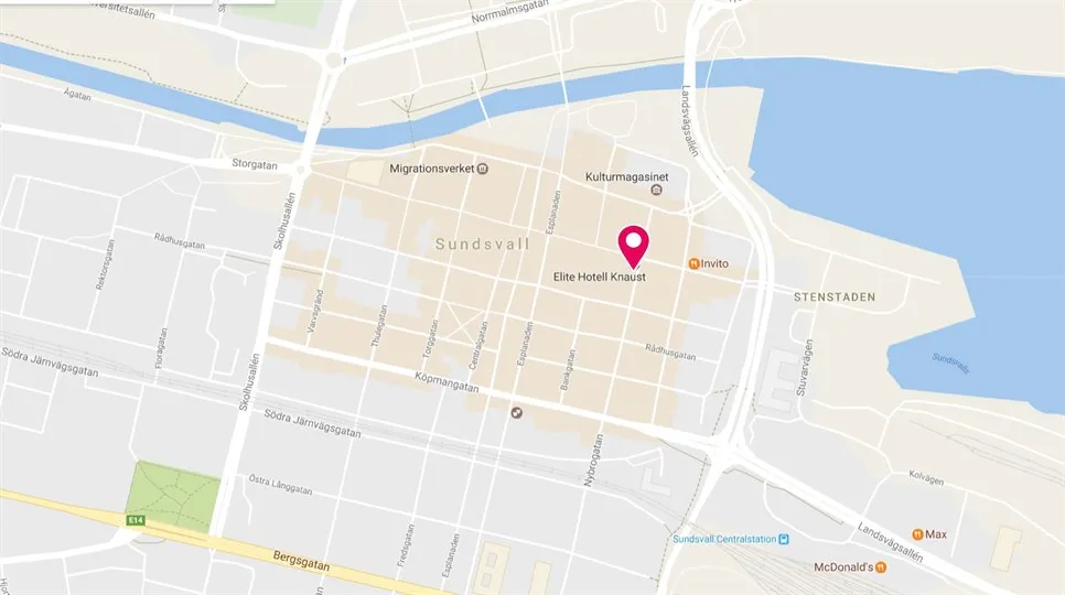 Karta Elite Hotell Knaust Sundsvall