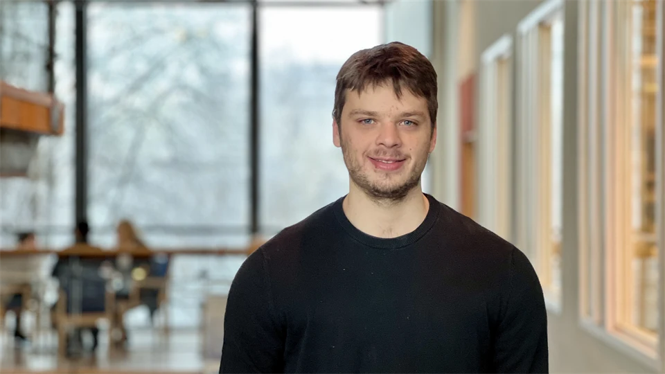 A man with a black shirt