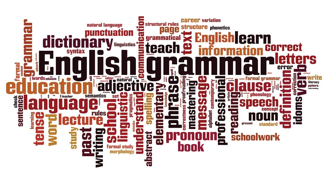 Ordmoln med engelska ord.