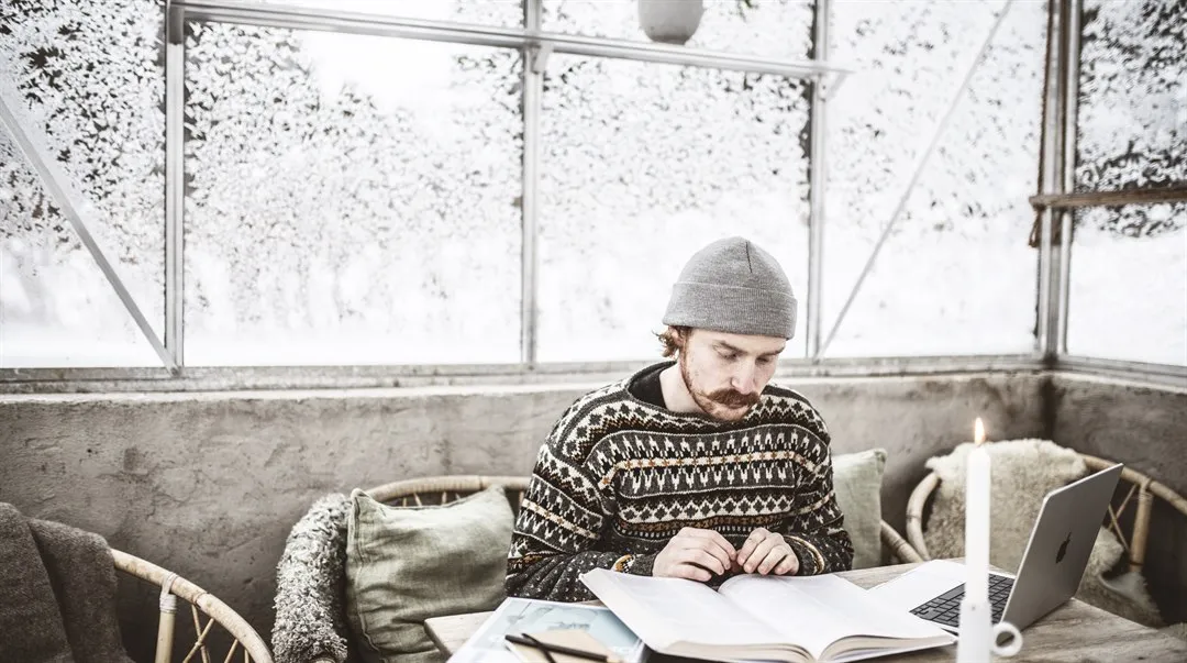 Distance student with laptop 