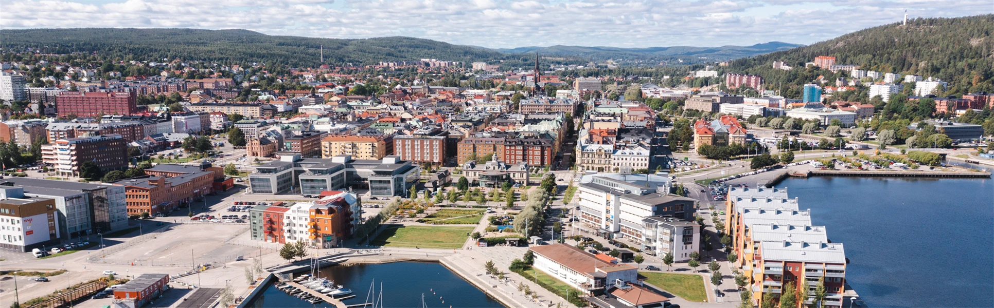 Drönarbild, Sundsvalls stad