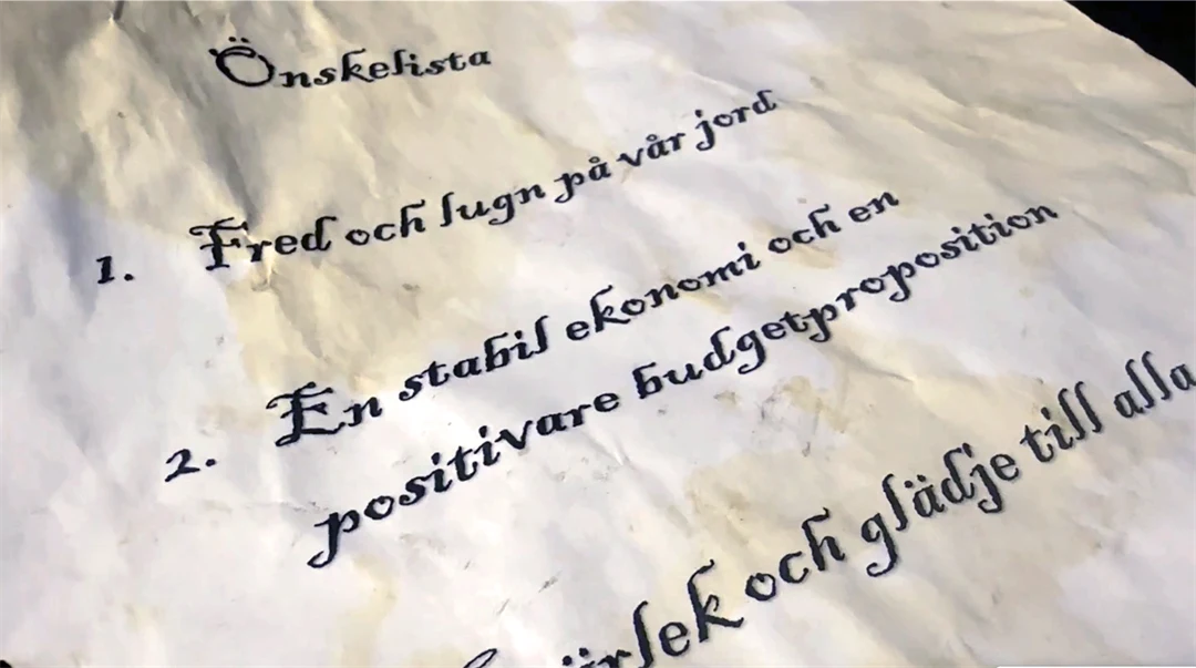 text på smutsigt papper