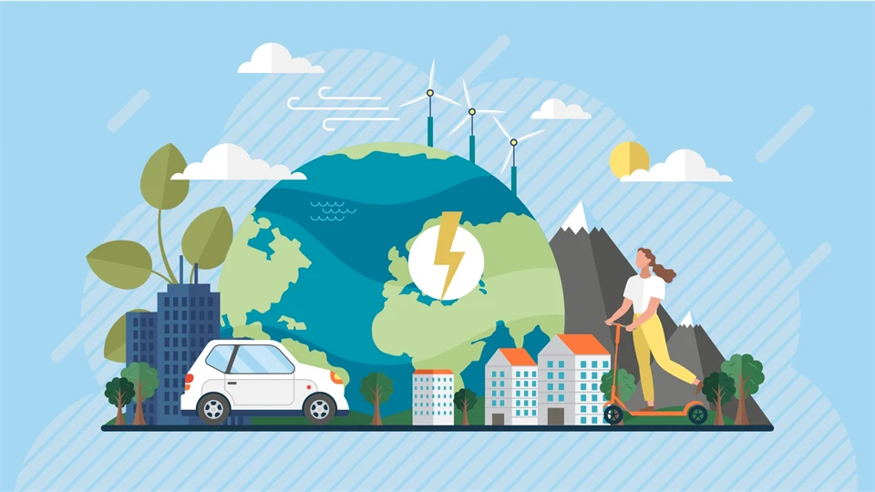 människor i en hållbar stad