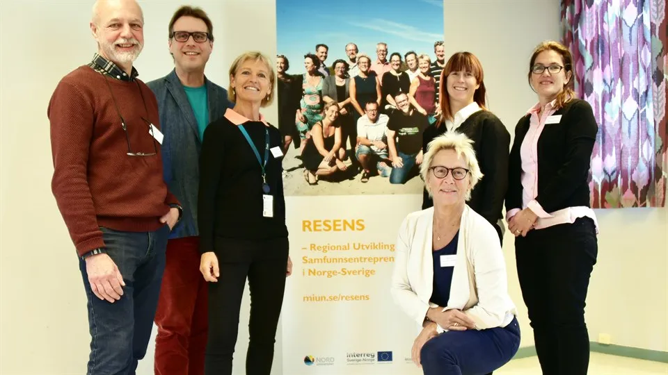 RESENS-FORSKERE: (fv.) Morten Stene, Nord universitet; Ulrich Schsmudde, Mittuniversitetet; Britt Paula Mørkved, Nord universitet; Yvonne von Friedrichs, Mittuniversitetet; Lovisa Høgberg, Mittuniversitetet og Cecilia Dalborg, Mittuniversitetet. 