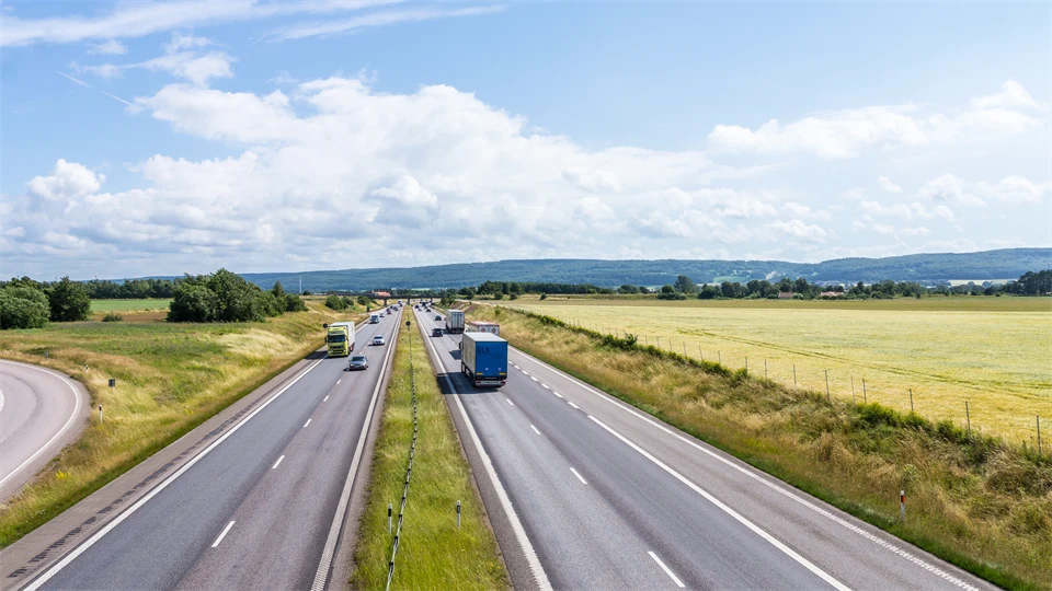 Traffic during summertime on a Swedish motorway