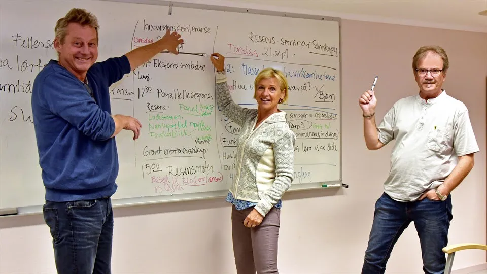 Planlegging av ReSens-seminar. Bjørn Bratt, Britt Paula Mørkved og Gjermund Wollan