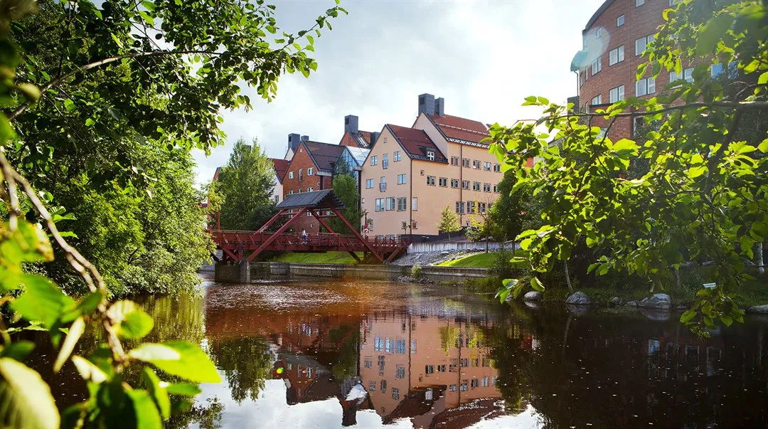 Selångersån vid Mittuniversitetet i Sundsvall