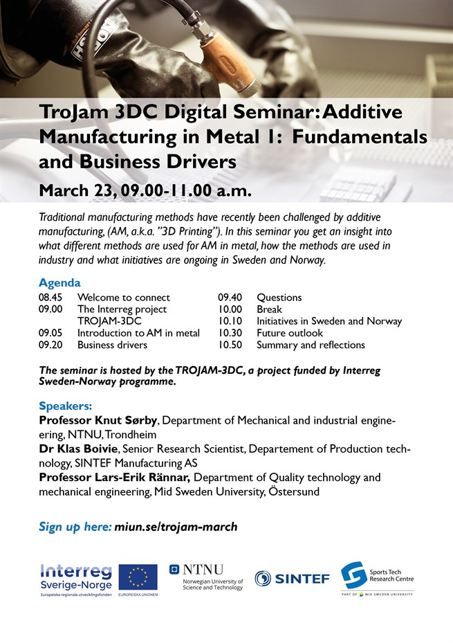 Inbjudan_Trojam_Digital seminar on Additive manufacturing in metal_mars_2021.