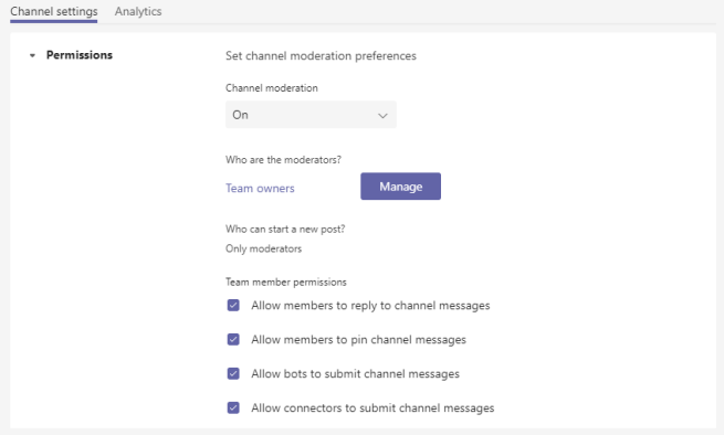 Best practices - Channel moderation settings