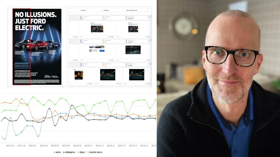 Computer data and a portrait of Per Segerström, Media Research