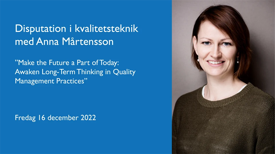 Anna Mårtensson disputationsinformation