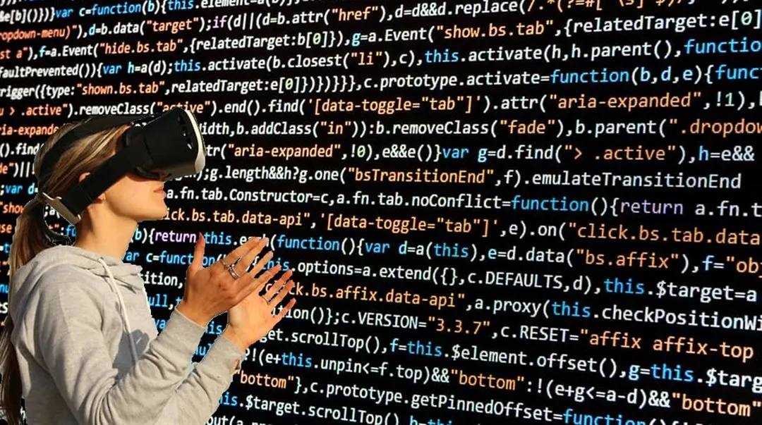 Tjej med VR-glasögon