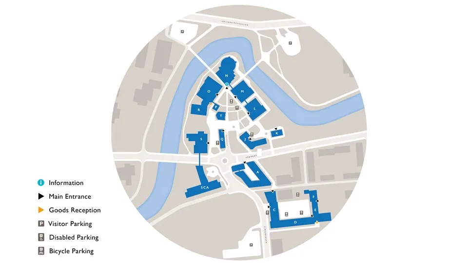 Illustartion av en karta över Campus Sundsvall